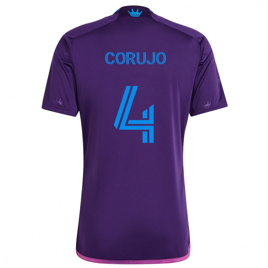 Niño Fútbol Camiseta Guzmán Corujo #4 Azul Morado 2ª Equipación 2024/25 México