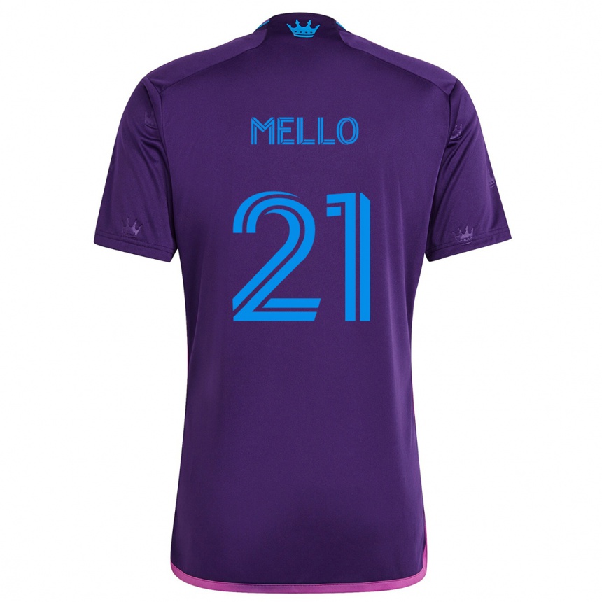 Niño Fútbol Camiseta Vinicius Mello #21 Azul Morado 2ª Equipación 2024/25 México