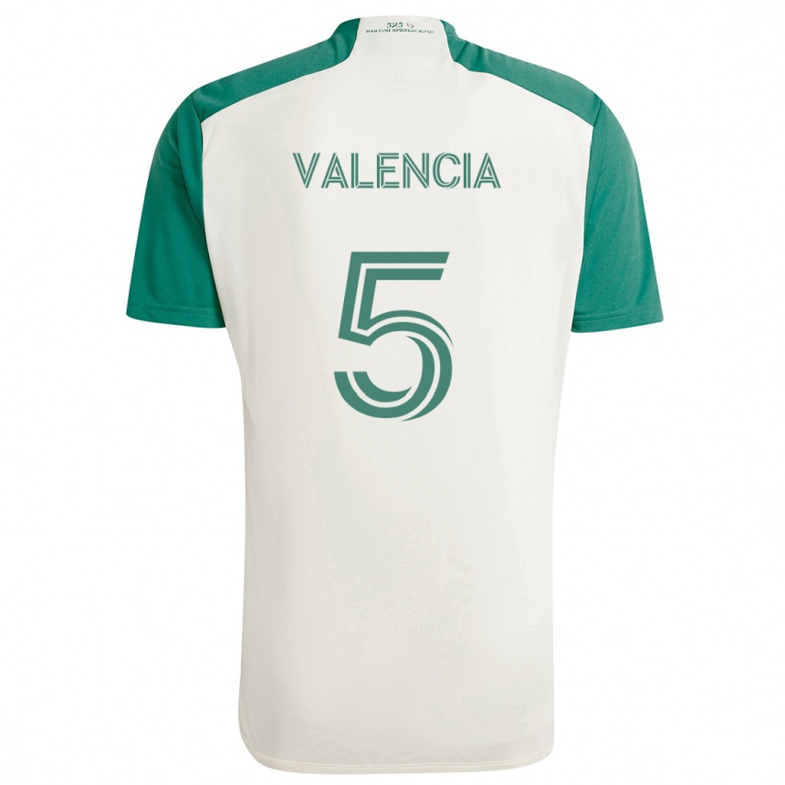 Niño Fútbol Camiseta Jhojan Valencia #5 Colores Tostados Verde 2ª Equipación 2024/25 México