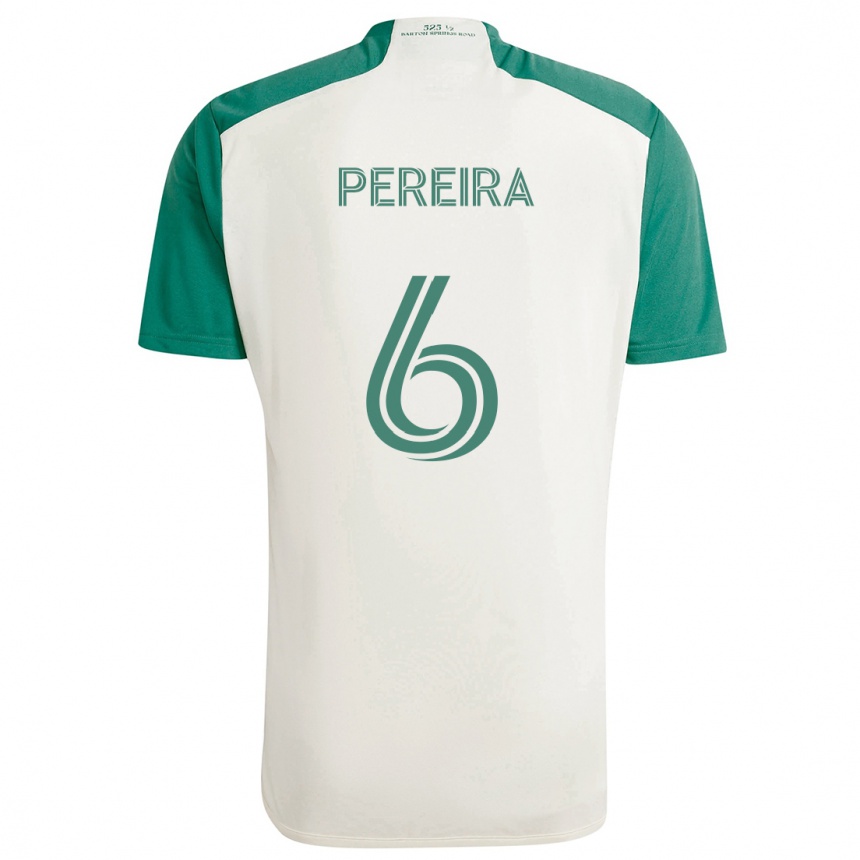 Niño Fútbol Camiseta Daniel Pereira #6 Colores Tostados Verde 2ª Equipación 2024/25 México