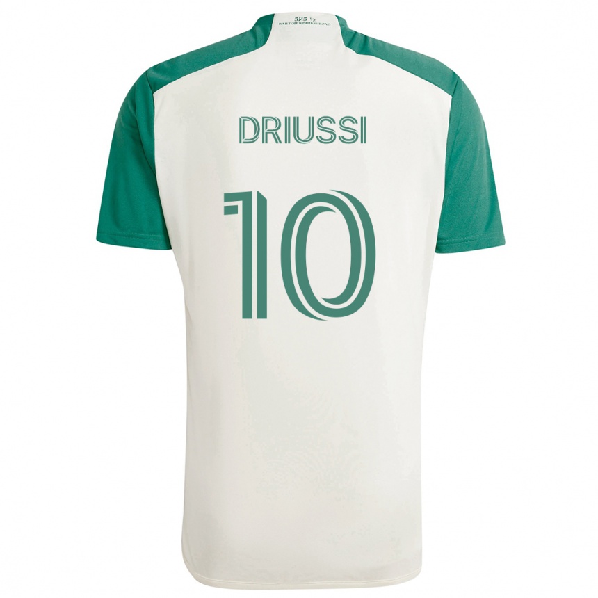 Niño Fútbol Camiseta Sebastián Driussi #10 Colores Tostados Verde 2ª Equipación 2024/25 México