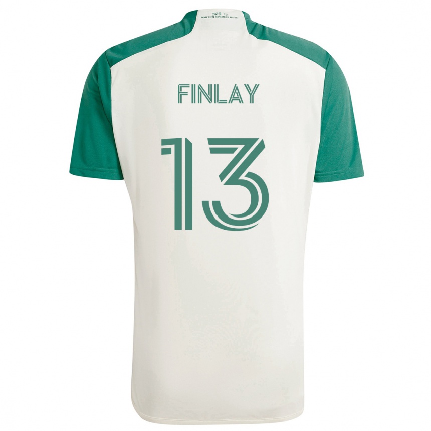 Niño Fútbol Camiseta Ethan Finlay #13 Colores Tostados Verde 2ª Equipación 2024/25 México