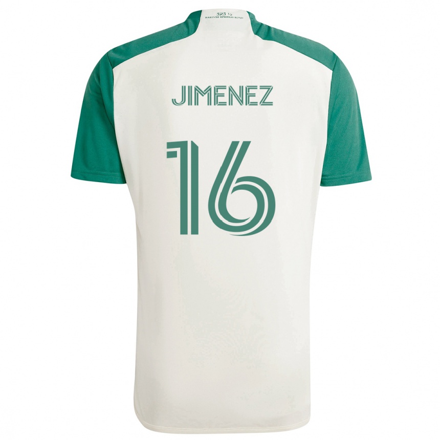 Niño Fútbol Camiseta Héctor Jiménez #16 Colores Tostados Verde 2ª Equipación 2024/25 México