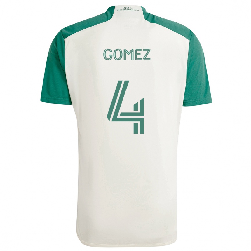 Niño Fútbol Camiseta Antonio Gomez #4 Colores Tostados Verde 2ª Equipación 2024/25 México