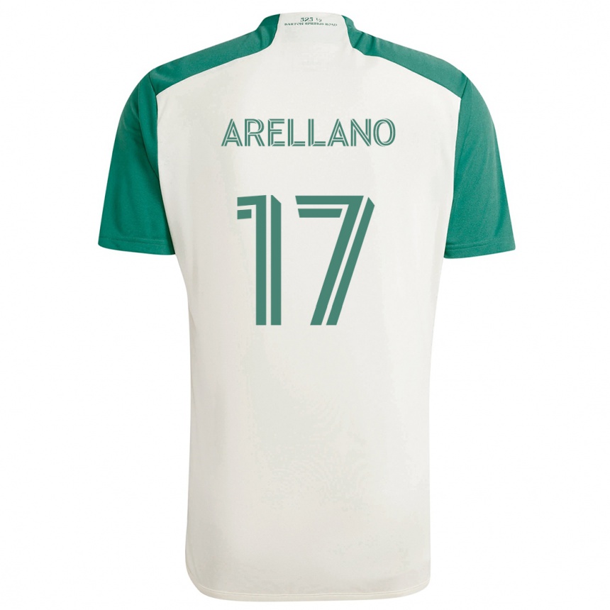 Niño Fútbol Camiseta Bryan Arellano #17 Colores Tostados Verde 2ª Equipación 2024/25 México