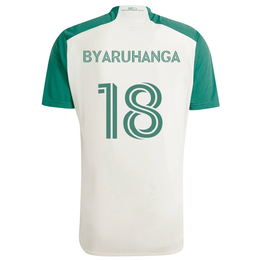 Niño Fútbol Camiseta Bobosi Byaruhanga #18 Colores Tostados Verde 2ª Equipación 2024/25 México