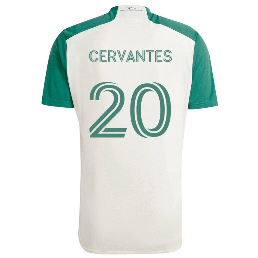 Niño Fútbol Camiseta Aaron Cervantes #20 Colores Tostados Verde 2ª Equipación 2024/25 México