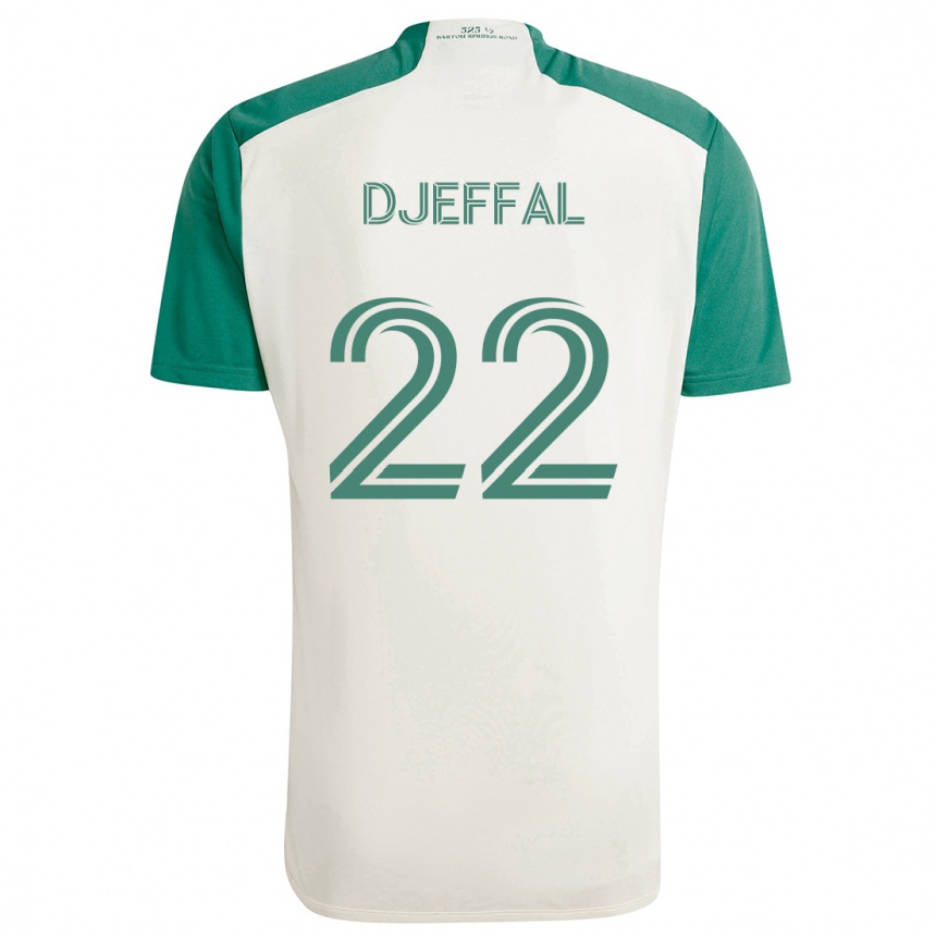 Niño Fútbol Camiseta Sofiane Djeffal #22 Colores Tostados Verde 2ª Equipación 2024/25 México