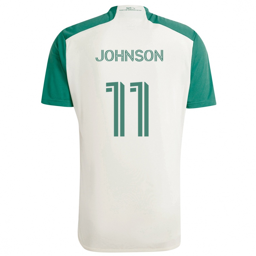 Niño Fútbol Camiseta Emmanuel Johnson #11 Colores Tostados Verde 2ª Equipación 2024/25 México