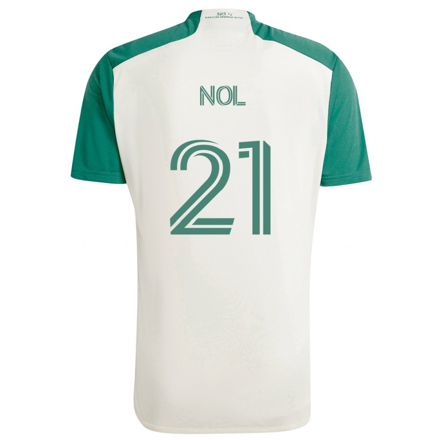 Niño Fútbol Camiseta Valentin Noël #21 Colores Tostados Verde 2ª Equipación 2024/25 México