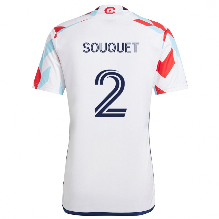 Niño Fútbol Camiseta Arnaud Souquet #2 Blanco Rojo Azul 2ª Equipación 2024/25 México