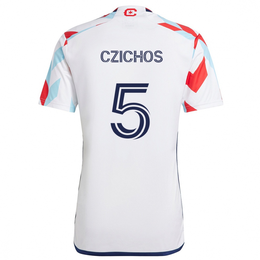 Niño Fútbol Camiseta Rafael Czichos #5 Blanco Rojo Azul 2ª Equipación 2024/25 México