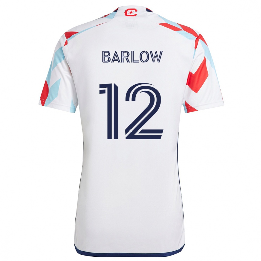 Niño Fútbol Camiseta Tom Barlow #12 Blanco Rojo Azul 2ª Equipación 2024/25 México