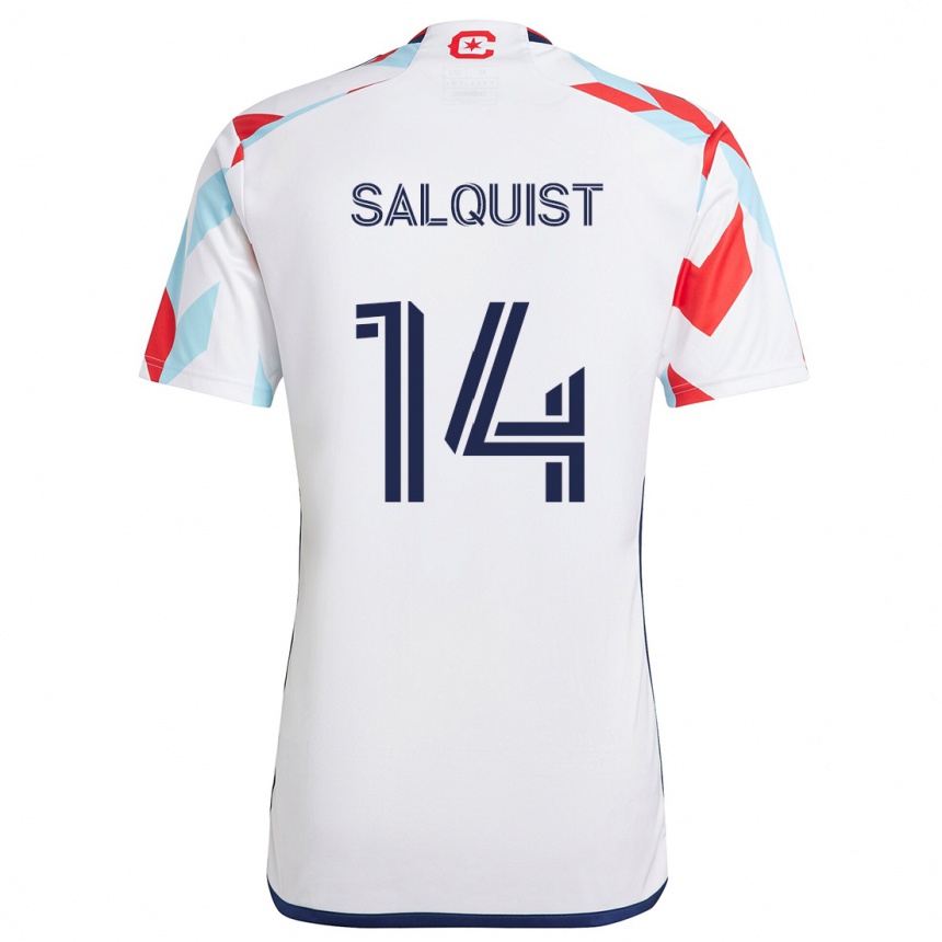 Niño Fútbol Camiseta Tobias Salquist #14 Blanco Rojo Azul 2ª Equipación 2024/25 México