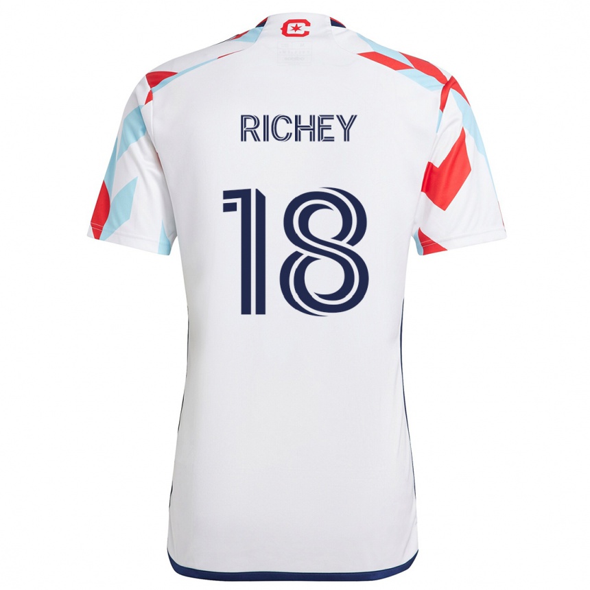 Niño Fútbol Camiseta Spencer Richey #18 Blanco Rojo Azul 2ª Equipación 2024/25 México