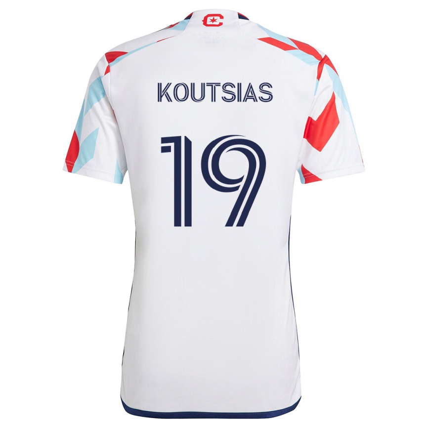 Niño Fútbol Camiseta Georgios Koutsias #19 Blanco Rojo Azul 2ª Equipación 2024/25 México