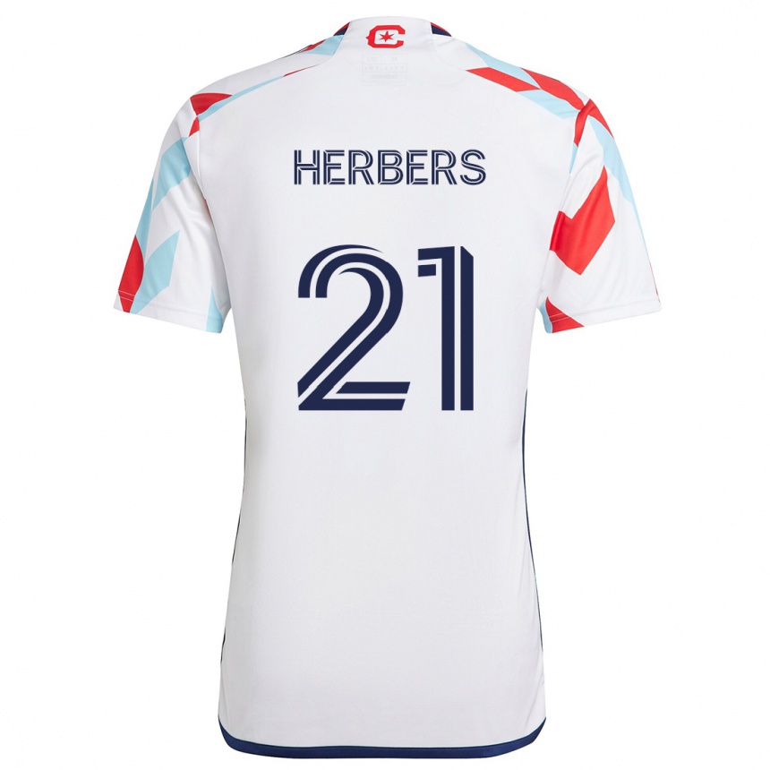 Niño Fútbol Camiseta Fabian Herbers #21 Blanco Rojo Azul 2ª Equipación 2024/25 México