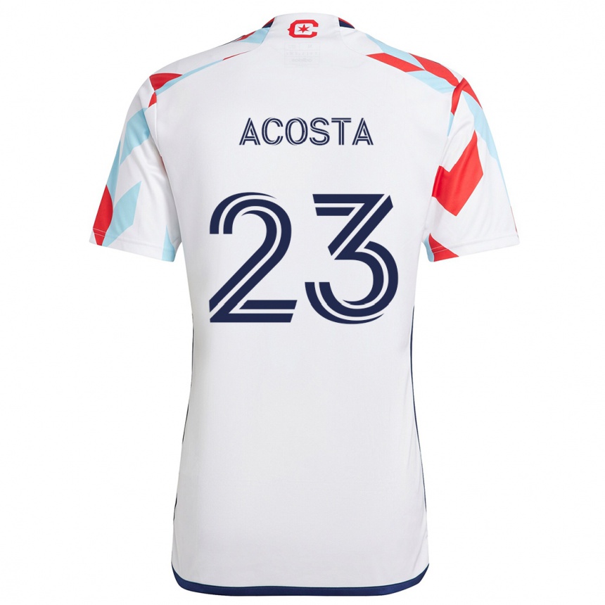 Niño Fútbol Camiseta Kellyn Acosta #23 Blanco Rojo Azul 2ª Equipación 2024/25 México