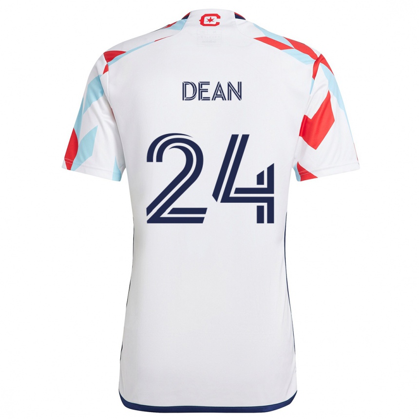 Niño Fútbol Camiseta Jonathan Dean #24 Blanco Rojo Azul 2ª Equipación 2024/25 México