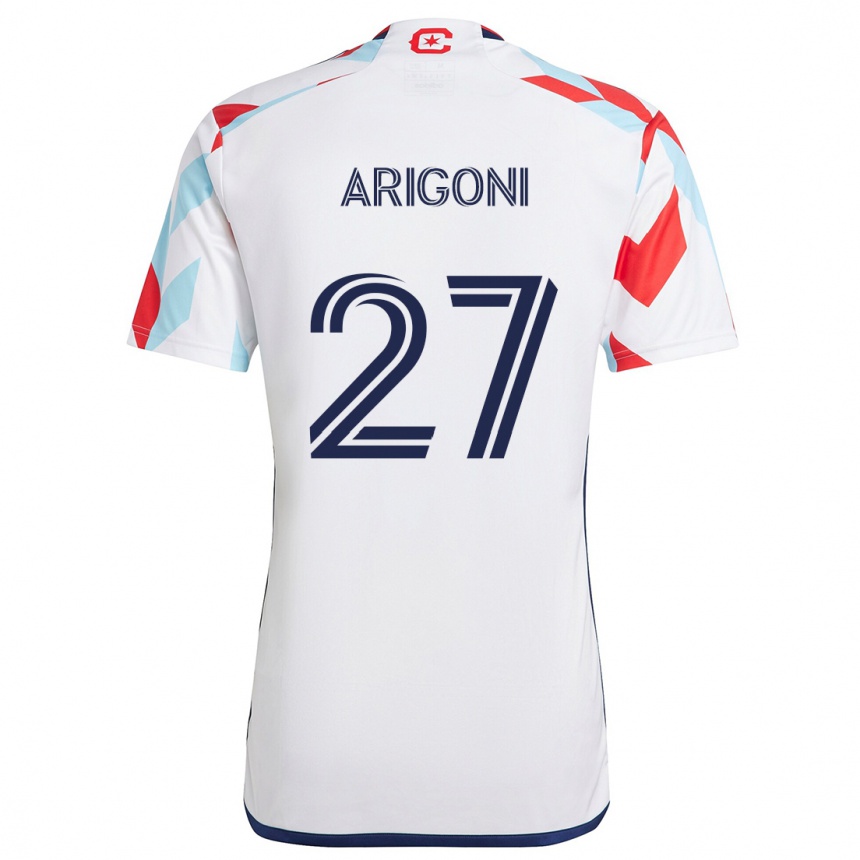 Niño Fútbol Camiseta Allan Arigoni #27 Blanco Rojo Azul 2ª Equipación 2024/25 México