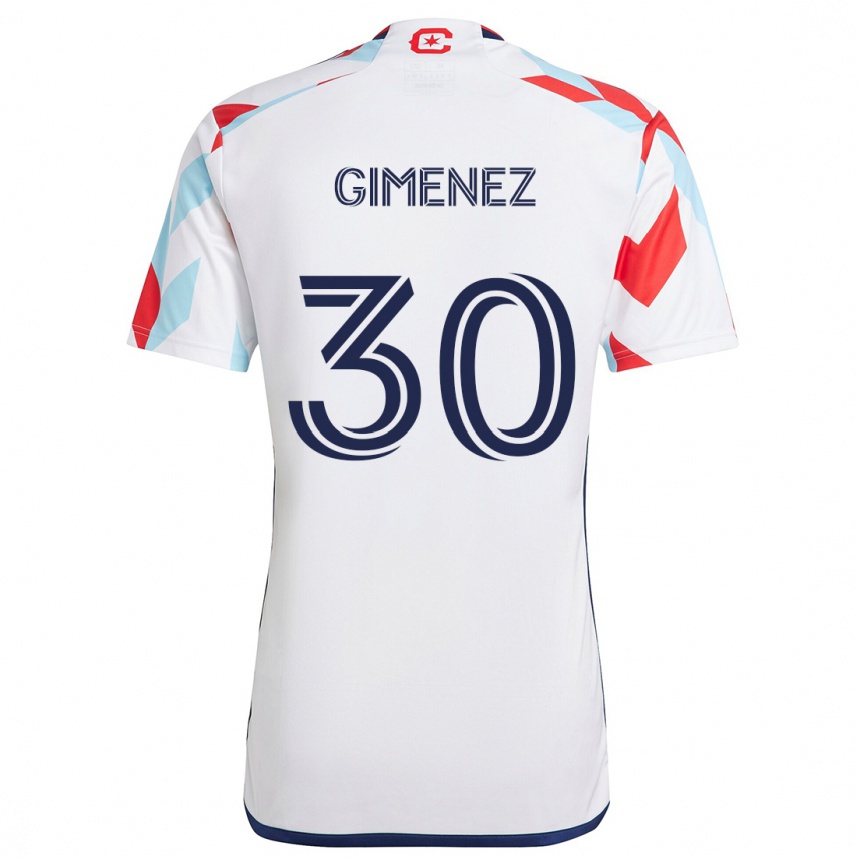 Niño Fútbol Camiseta Gastón Giménez #30 Blanco Rojo Azul 2ª Equipación 2024/25 México