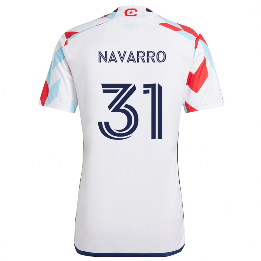 Niño Fútbol Camiseta Federico Navarro #31 Blanco Rojo Azul 2ª Equipación 2024/25 México