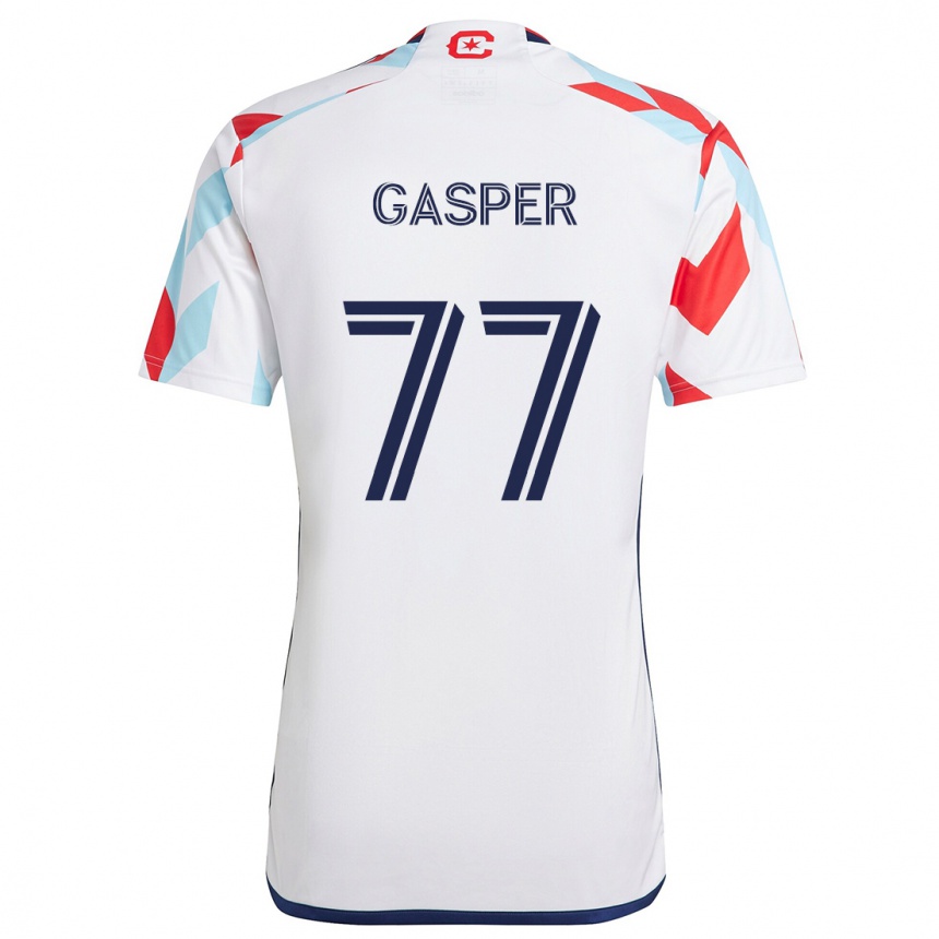 Niño Fútbol Camiseta Chase Gasper #77 Blanco Rojo Azul 2ª Equipación 2024/25 México