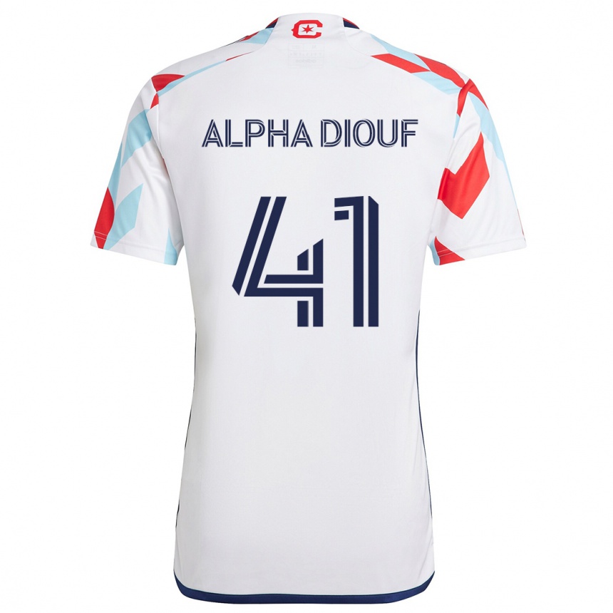 Niño Fútbol Camiseta Jean Alpha Diouf #41 Blanco Rojo Azul 2ª Equipación 2024/25 México