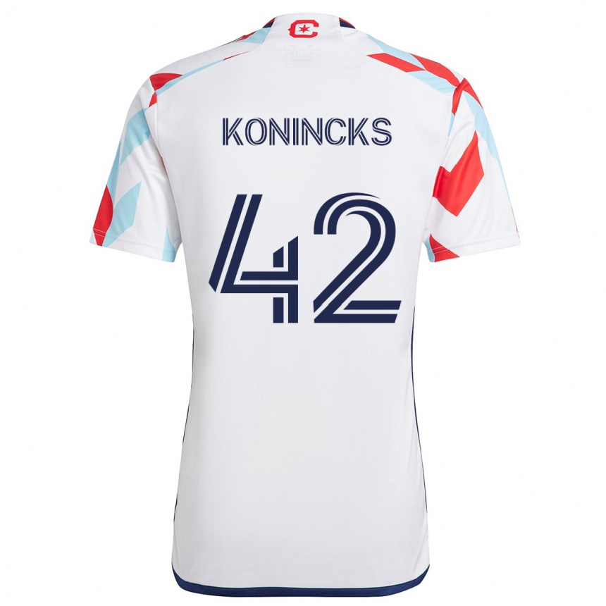 Niño Fútbol Camiseta Diego Konincks #42 Blanco Rojo Azul 2ª Equipación 2024/25 México