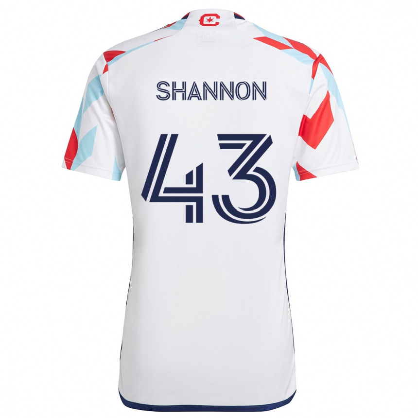 Niño Fútbol Camiseta Jaylen Shannon #43 Blanco Rojo Azul 2ª Equipación 2024/25 México