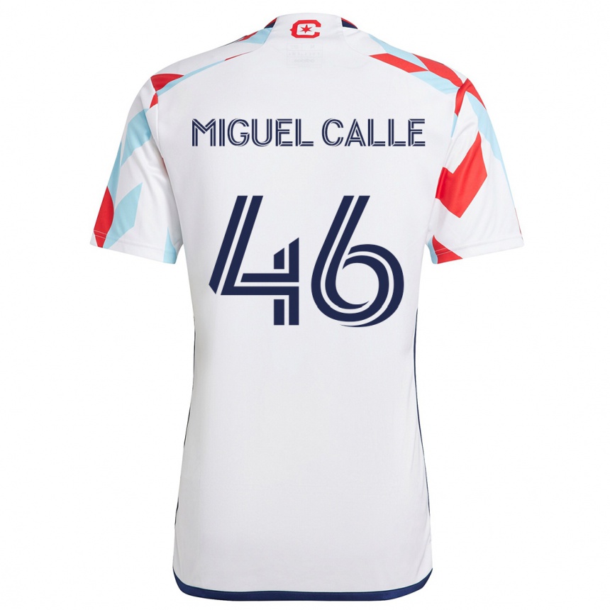 Niño Fútbol Camiseta Juan Miguel Calle #46 Blanco Rojo Azul 2ª Equipación 2024/25 México