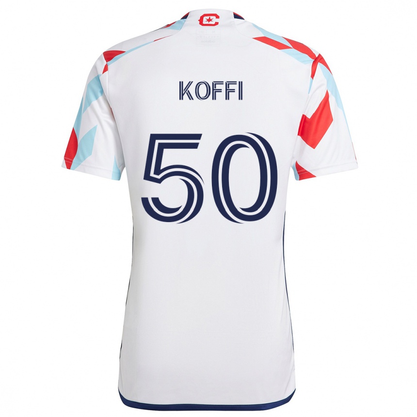 Niño Fútbol Camiseta Christian Koffi #50 Blanco Rojo Azul 2ª Equipación 2024/25 México