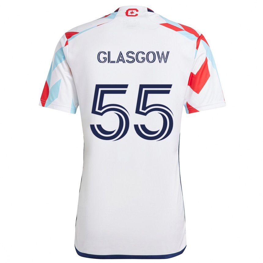 Niño Fútbol Camiseta Omari Glasgow #55 Blanco Rojo Azul 2ª Equipación 2024/25 México