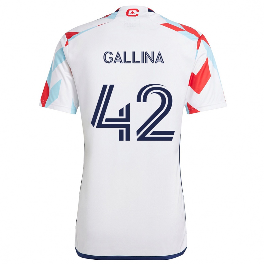 Niño Fútbol Camiseta Henrique Gallina #42 Blanco Rojo Azul 2ª Equipación 2024/25 México