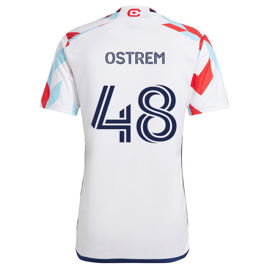 Niño Fútbol Camiseta Charlie Ostrem #48 Blanco Rojo Azul 2ª Equipación 2024/25 México