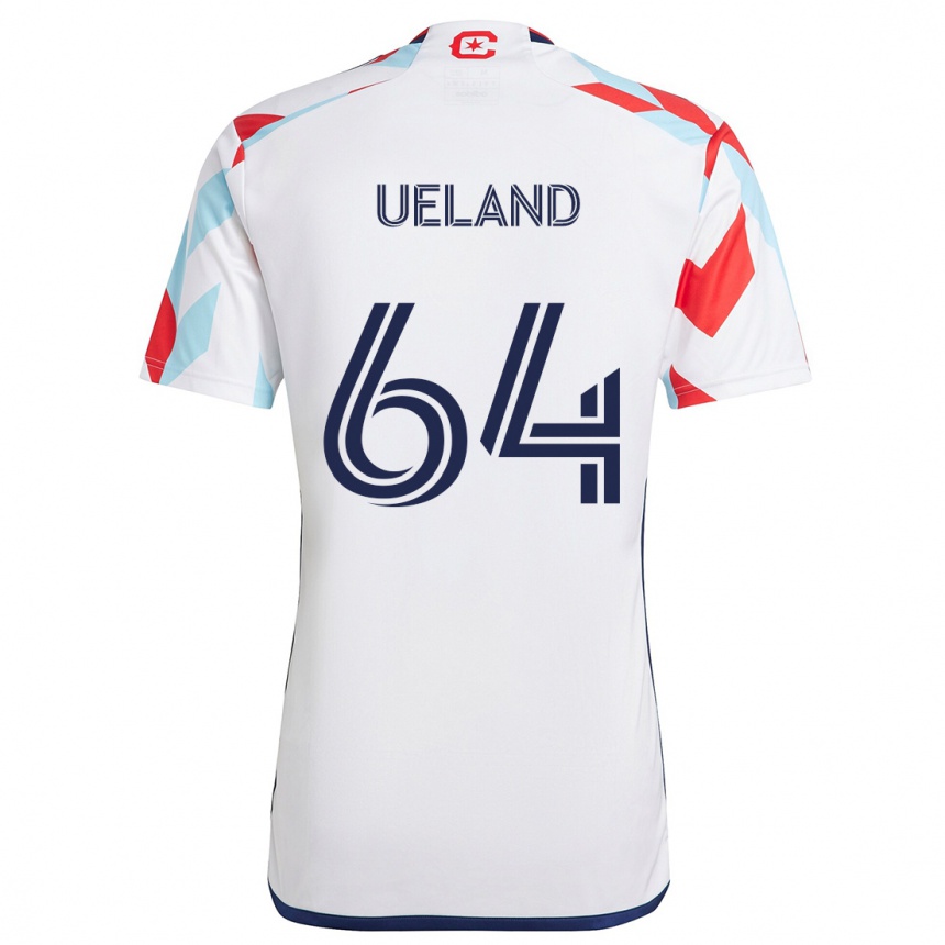 Niño Fútbol Camiseta Andreas Ueland #64 Blanco Rojo Azul 2ª Equipación 2024/25 México