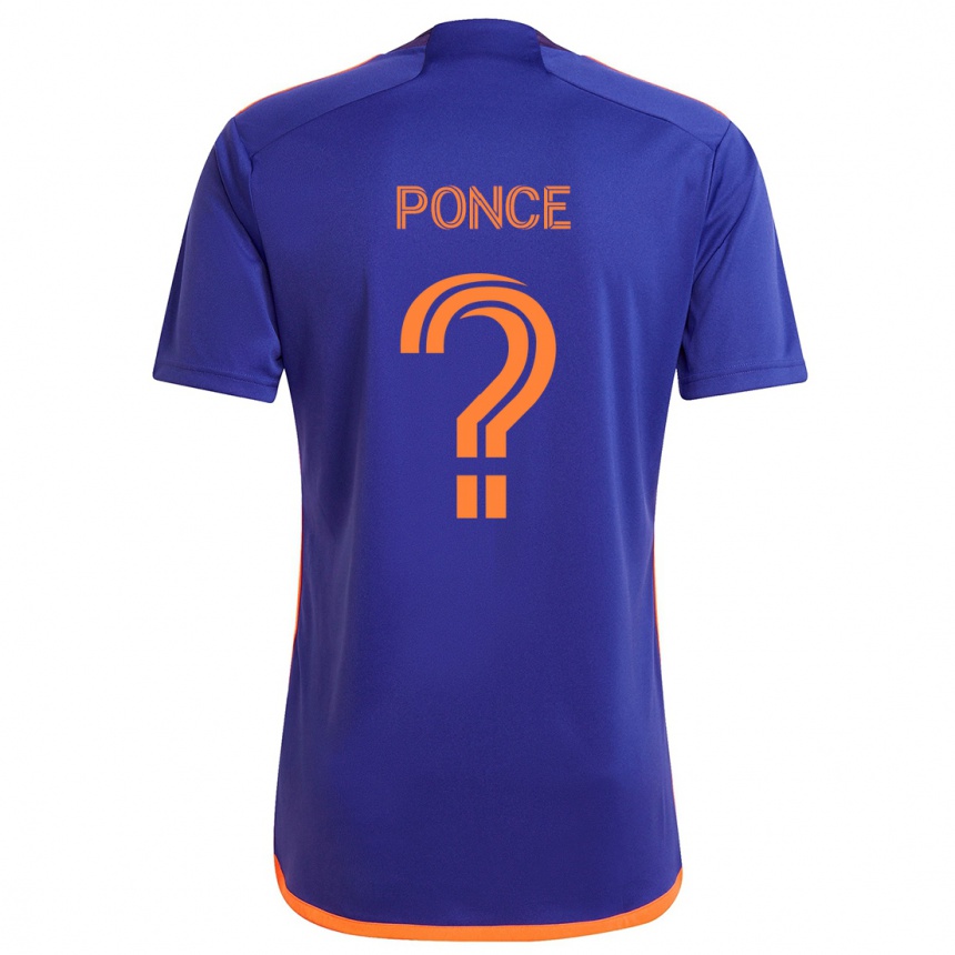 Niño Fútbol Camiseta Ezequiel Ponce #0 Púrpura Naranja 2ª Equipación 2024/25 México