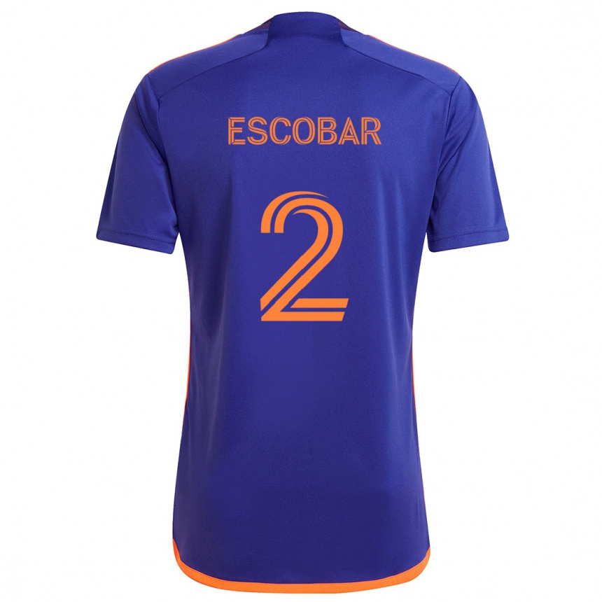 Niño Fútbol Camiseta Franco Escobar #2 Púrpura Naranja 2ª Equipación 2024/25 México