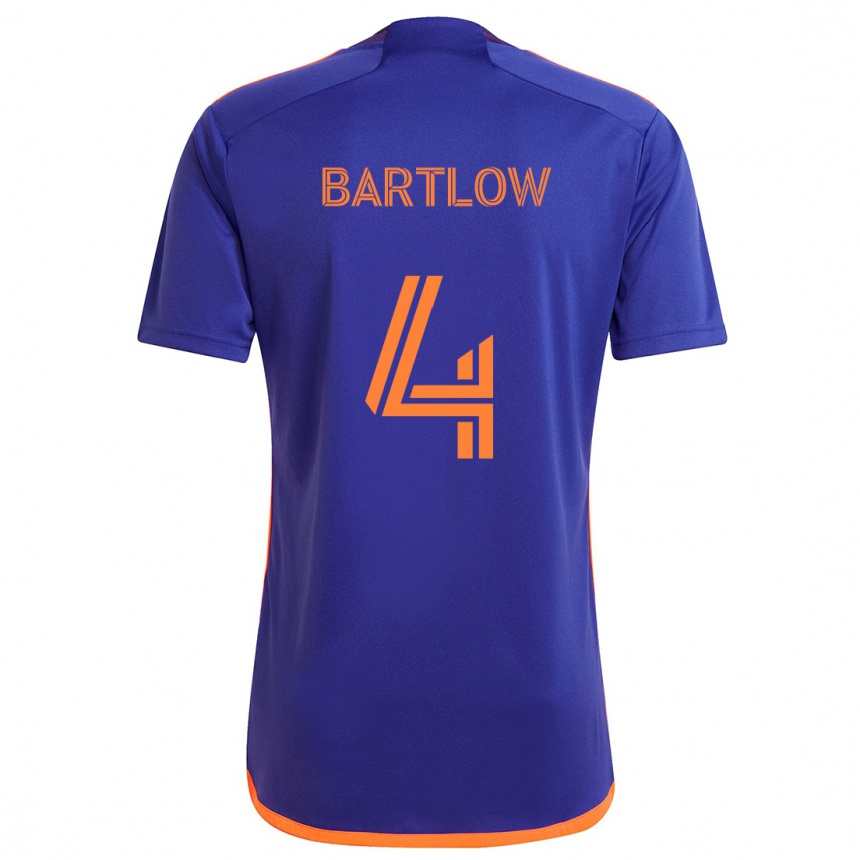 Niño Fútbol Camiseta Ethan Bartlow #4 Púrpura Naranja 2ª Equipación 2024/25 México