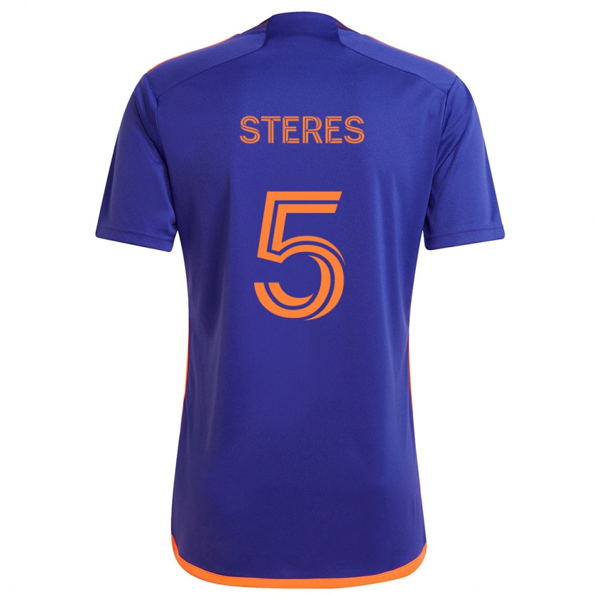 Niño Fútbol Camiseta Daniel Steres #5 Púrpura Naranja 2ª Equipación 2024/25 México