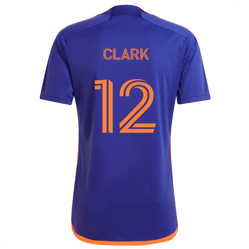 Niño Fútbol Camiseta Steve Clark #12 Púrpura Naranja 2ª Equipación 2024/25 México