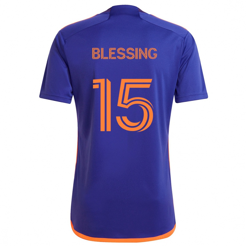 Niño Fútbol Camiseta Latif Blessing #15 Púrpura Naranja 2ª Equipación 2024/25 México