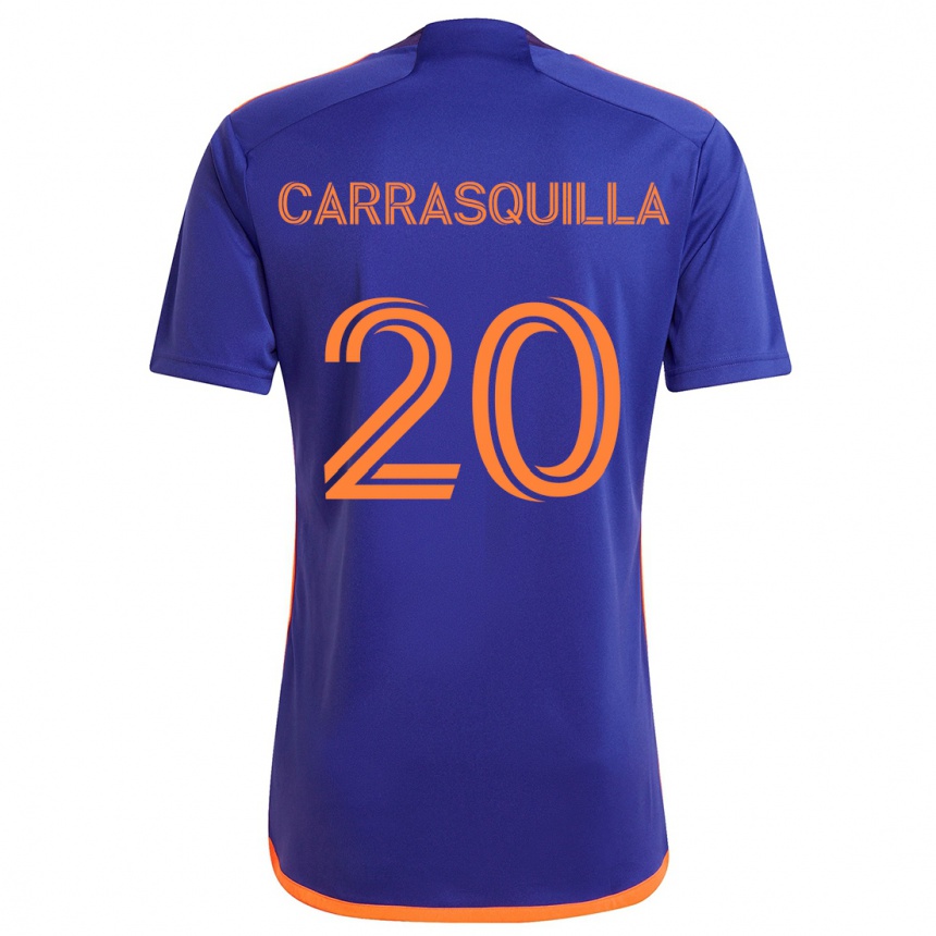 Niño Fútbol Camiseta Adalberto Carrasquilla #20 Púrpura Naranja 2ª Equipación 2024/25 México