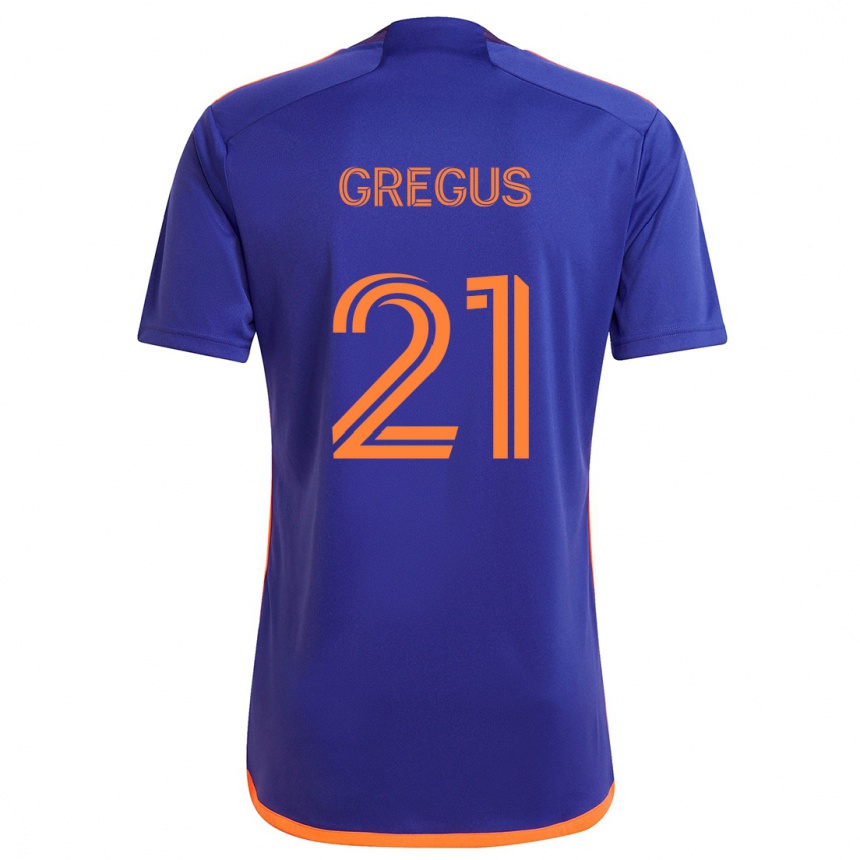 Niño Fútbol Camiseta Ján Gregus #21 Púrpura Naranja 2ª Equipación 2024/25 México