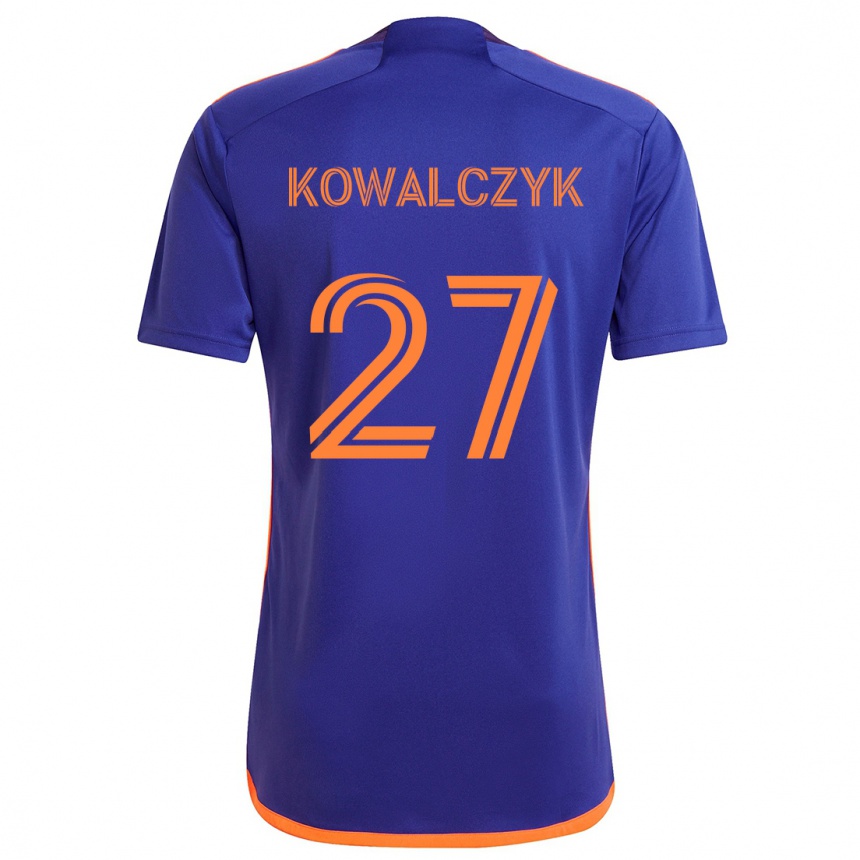 Niño Fútbol Camiseta Sebastian Kowalczyk #27 Púrpura Naranja 2ª Equipación 2024/25 México