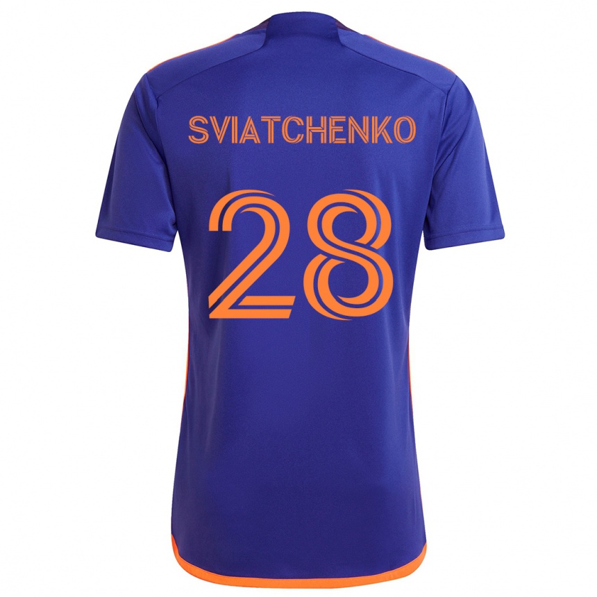 Niño Fútbol Camiseta Erik Sviatchenko #28 Púrpura Naranja 2ª Equipación 2024/25 México