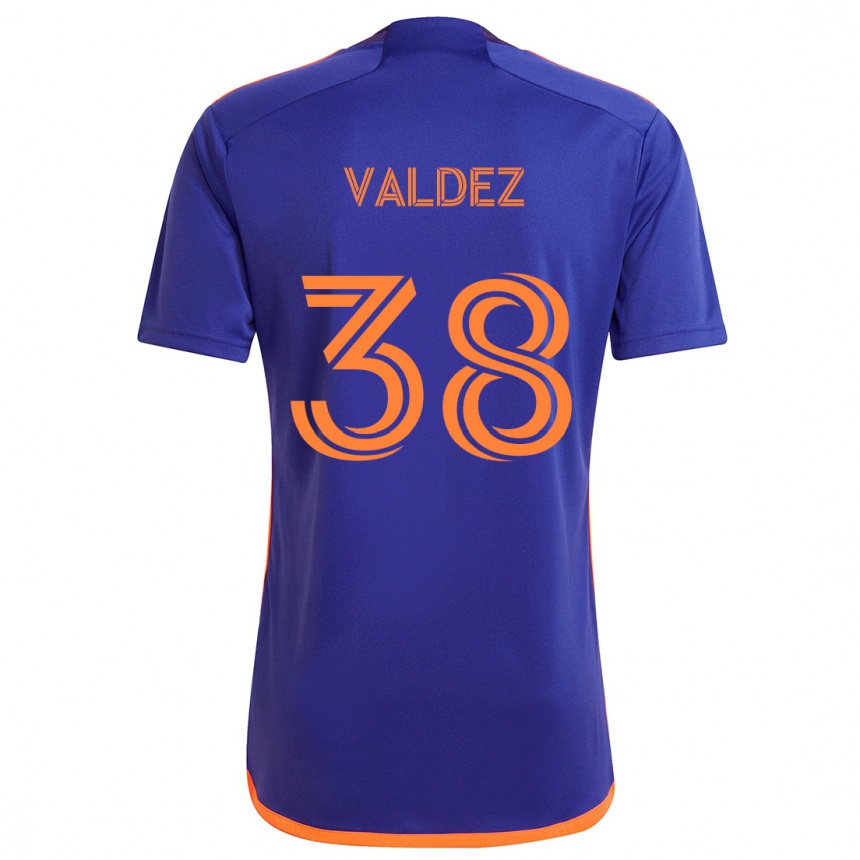 Niño Fútbol Camiseta Xavier Valdez #38 Púrpura Naranja 2ª Equipación 2024/25 México