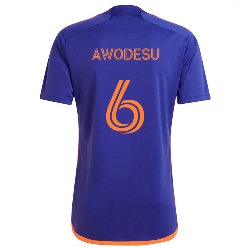 Niño Fútbol Camiseta Femi Awodesu #6 Púrpura Naranja 2ª Equipación 2024/25 México