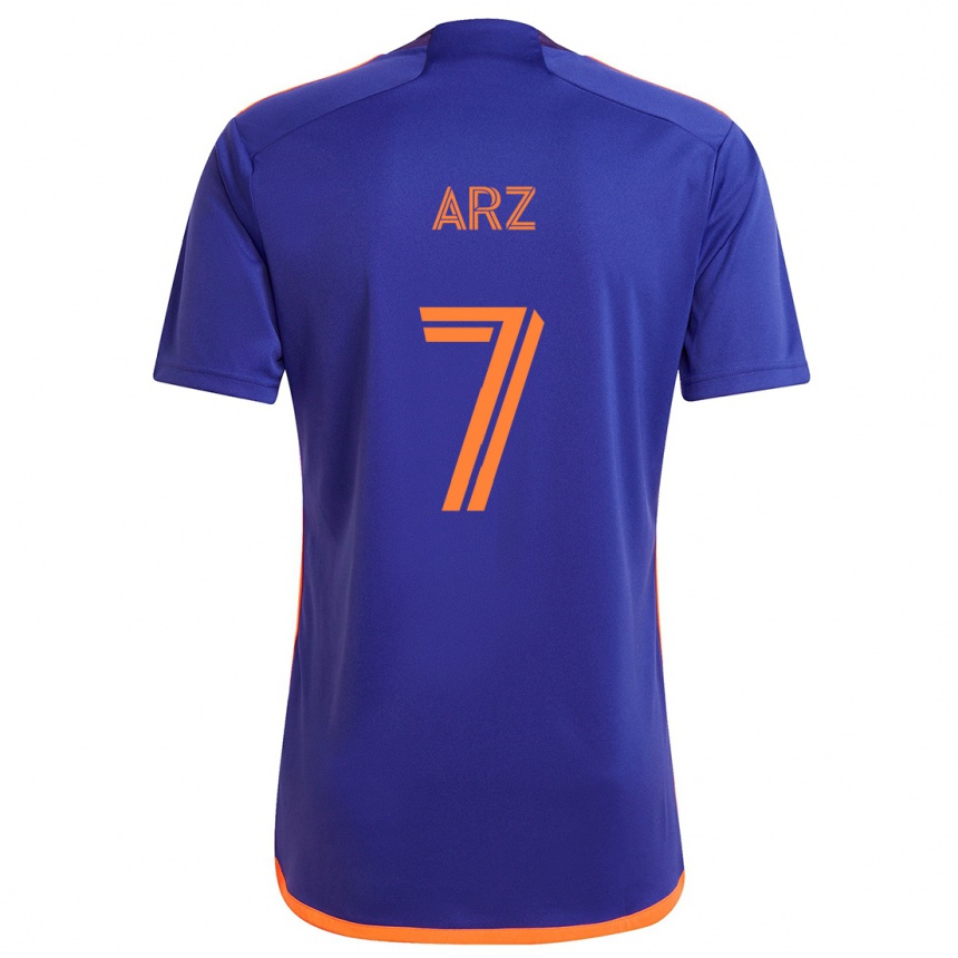 Niño Fútbol Camiseta Exon Arzú #7 Púrpura Naranja 2ª Equipación 2024/25 México