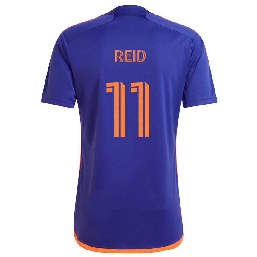 Niño Fútbol Camiseta Isaiah Reid #11 Púrpura Naranja 2ª Equipación 2024/25 México